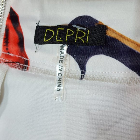Depri White Swing Skirt Multicolor High Heel Print Size S - Picture 5 of 6